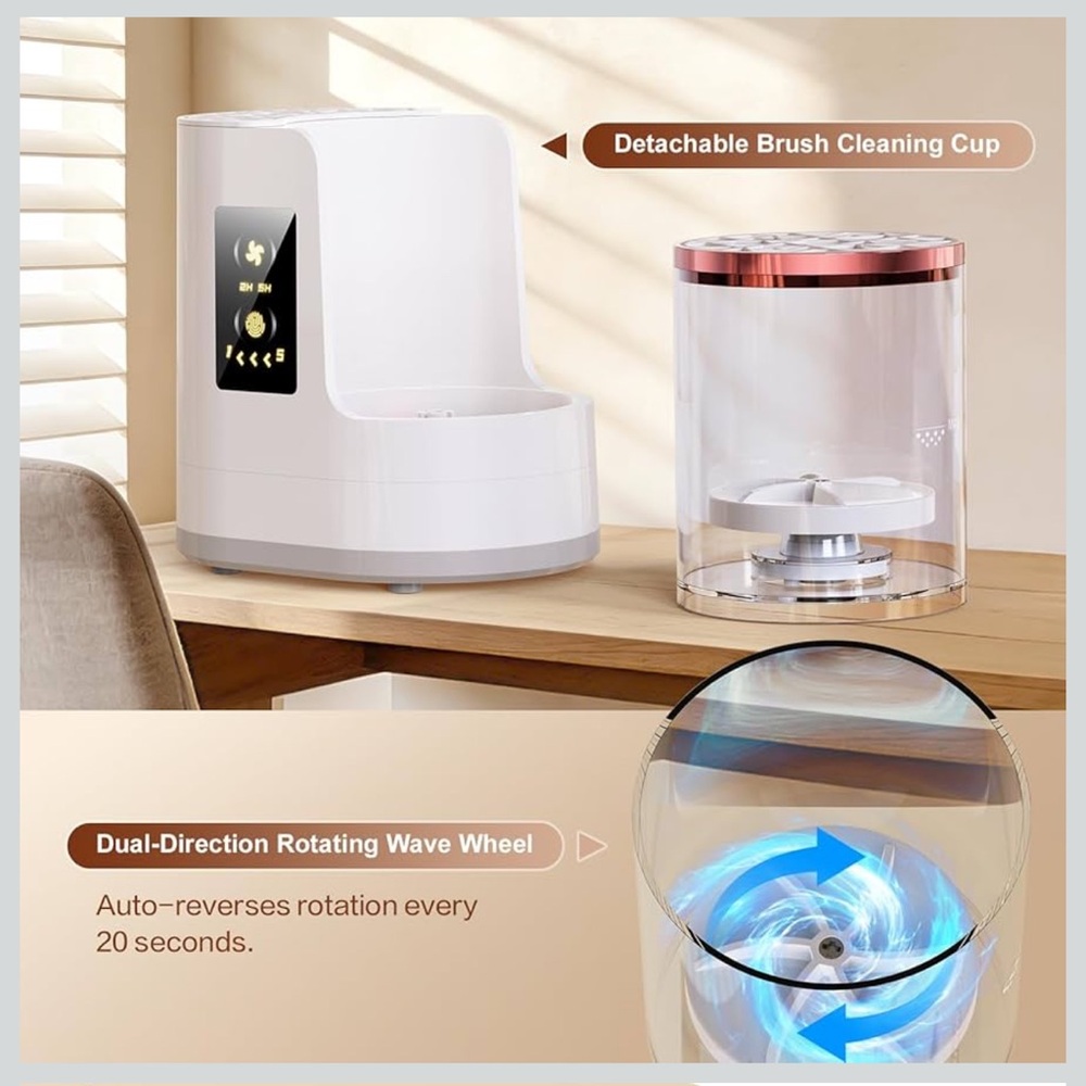 Electric Makeup Brush Cleaner 3 in 1 automatic brush cleaning and drying machine - Picture 7 of 9
